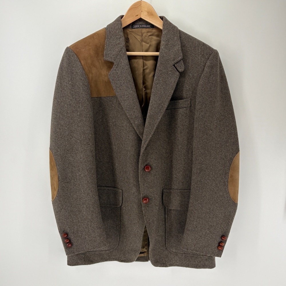 VINTAGE Orvis Blazer Mens 40 Thornproof Twist Tweed Brown Hunting Safari England
